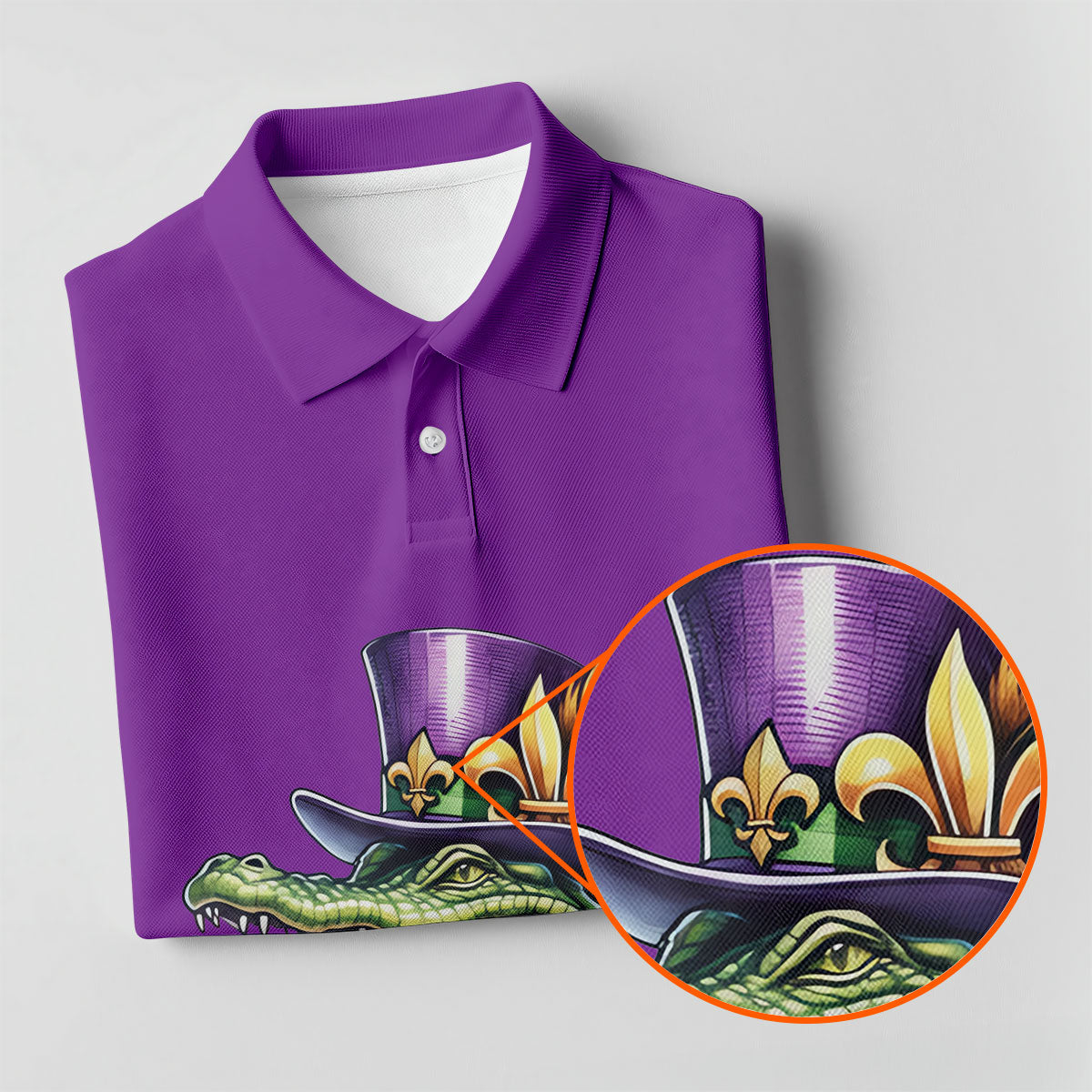 Mardi Gras Alligator Playing Saxophone Purple Golf Shirt, Women's Golf Tops, Ladies Golf Shirt