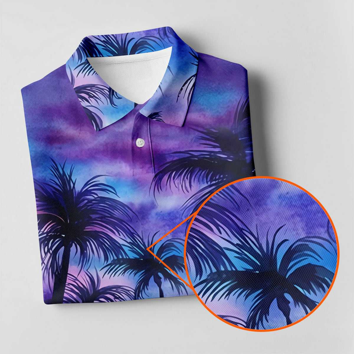 Moonlit Tropical Beach Palm Tree Golf Shirt, Women's Golf Shirt, Hawaiian Golf Shirt, Golf Polo For Women
