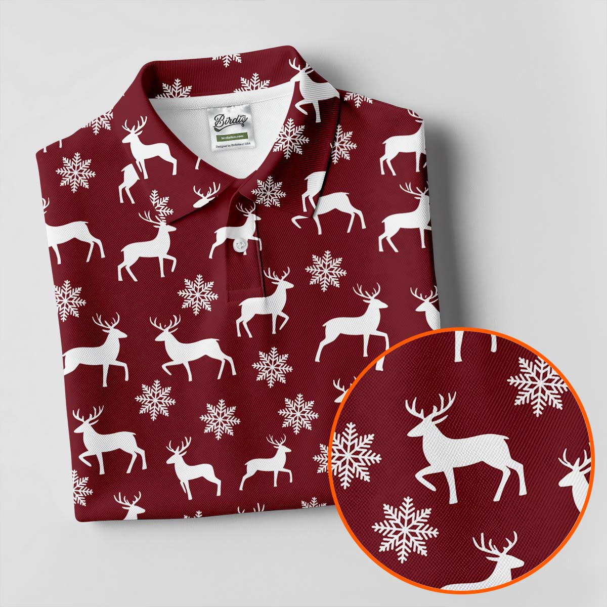 Reindeer Christmas Maroon Golf Shirt, Christmas Golf Shirt, Golf Shirt For Women, Ladies Golf Polos