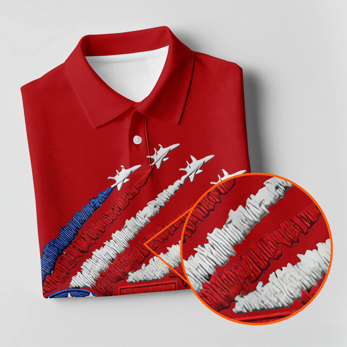 Flying Fighter Jets Faith Cross Patriotic 4th Of July Red Golf Shirt, 250 Years Golf Shirts For Men