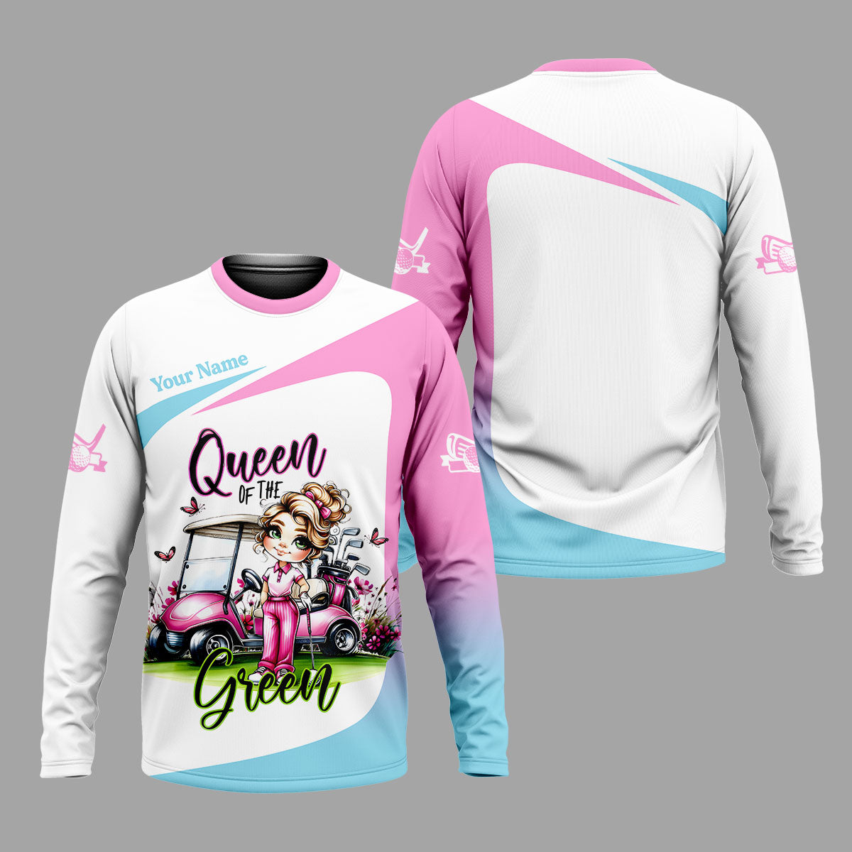 Queen Of The Green Custom Funny Womens Golf Polo ShirtLadies Golf Shirts, Best Golf Shirts