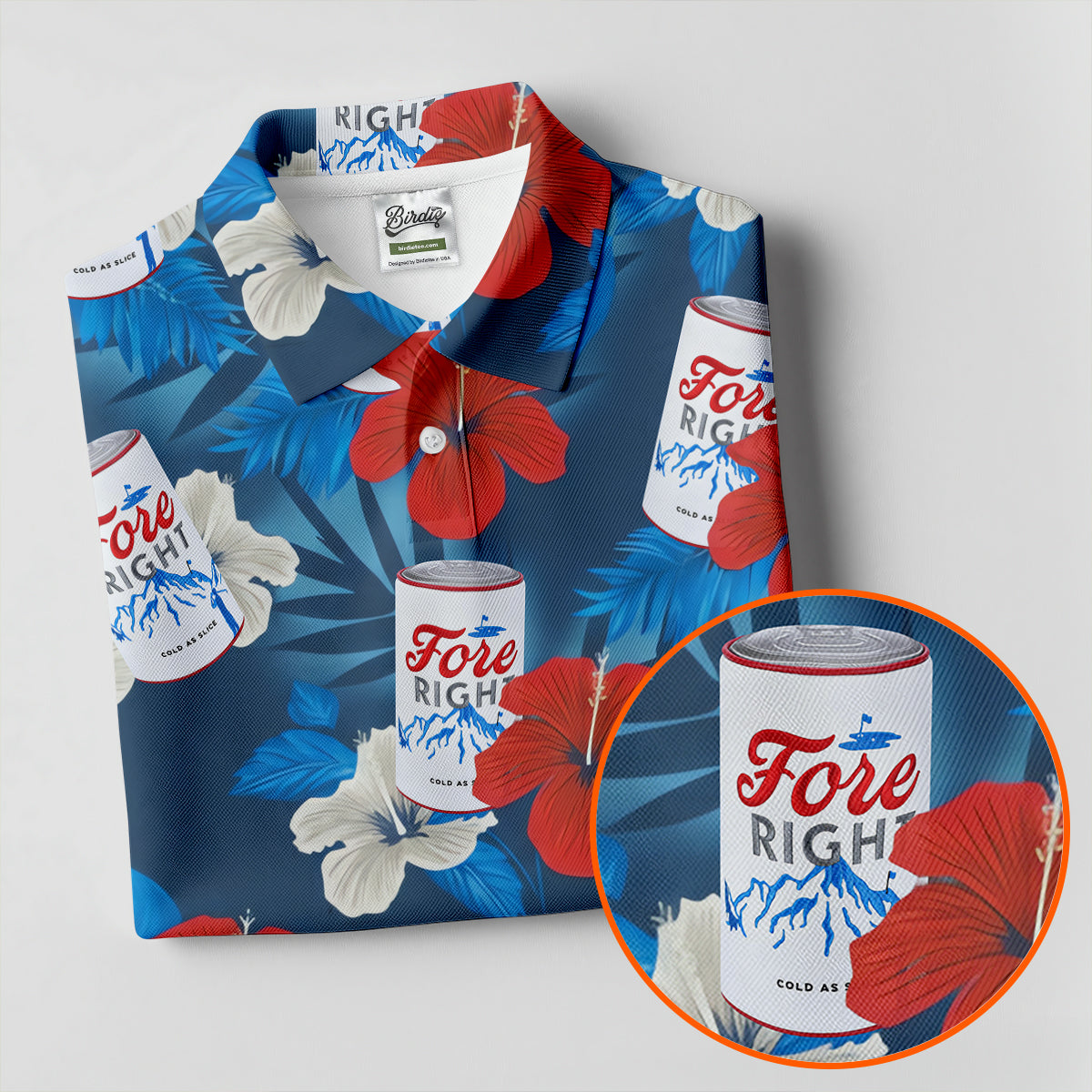Fore Right Cold As Slice Golf And Beer Tropical Floral Golf Shirt For Women, Ladies Golf Shirts