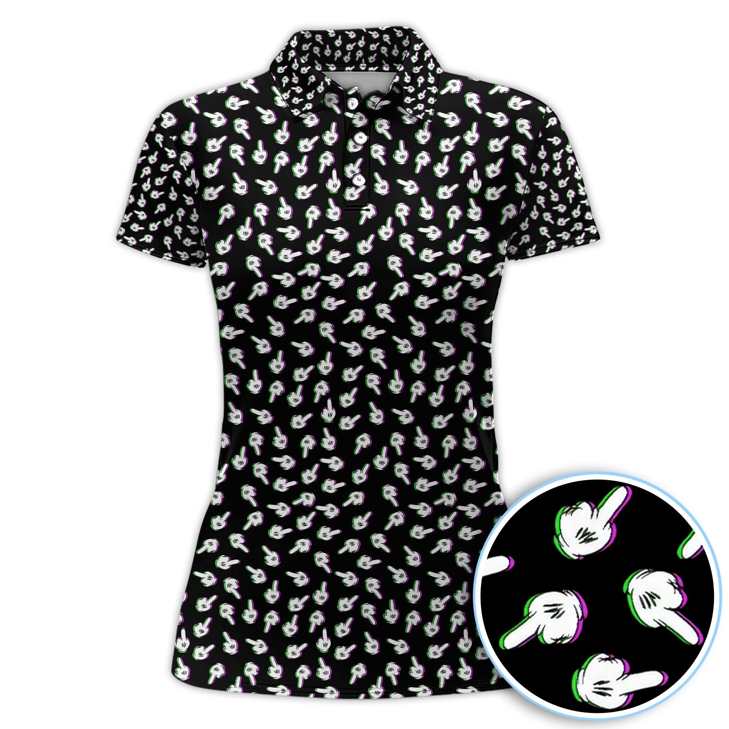 Funny Finger Pattern Golf Shirt, Crazy Golf Polos For Golfer, Golf Outfit For Men