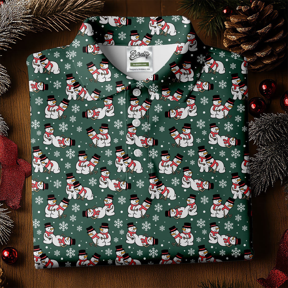 Naughty Snowman Green Golf Shirt, Christmas Golf Shirt, Fun Women's Golf Shirts, Ladies Golf Polos
