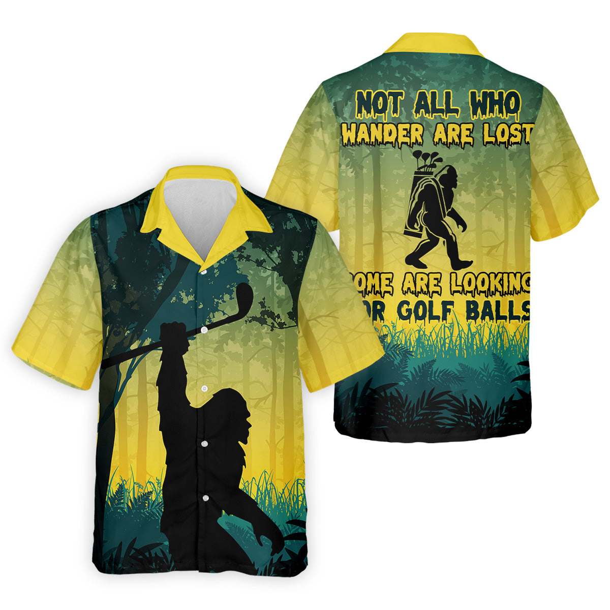 Bigfoot Men's Golf Polo Shirt, Golfing Apparel, Mens Golf Gift, Funny Golf Shirt
