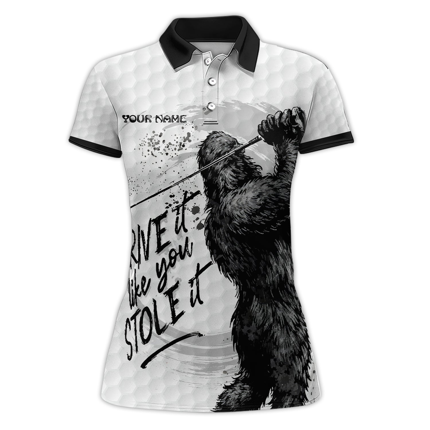 Bigfoot Golf Polos, Drive It Like You Stole It Men’s Golf Shirt, Crazy Golf Gift For Golfer
