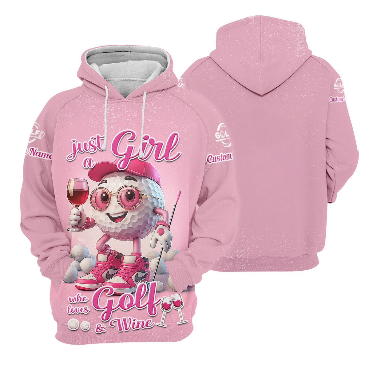 Just A Girl Who Loves Golf And Wine Custom Womens Golf Polo ShirtWomens Golf Gifts