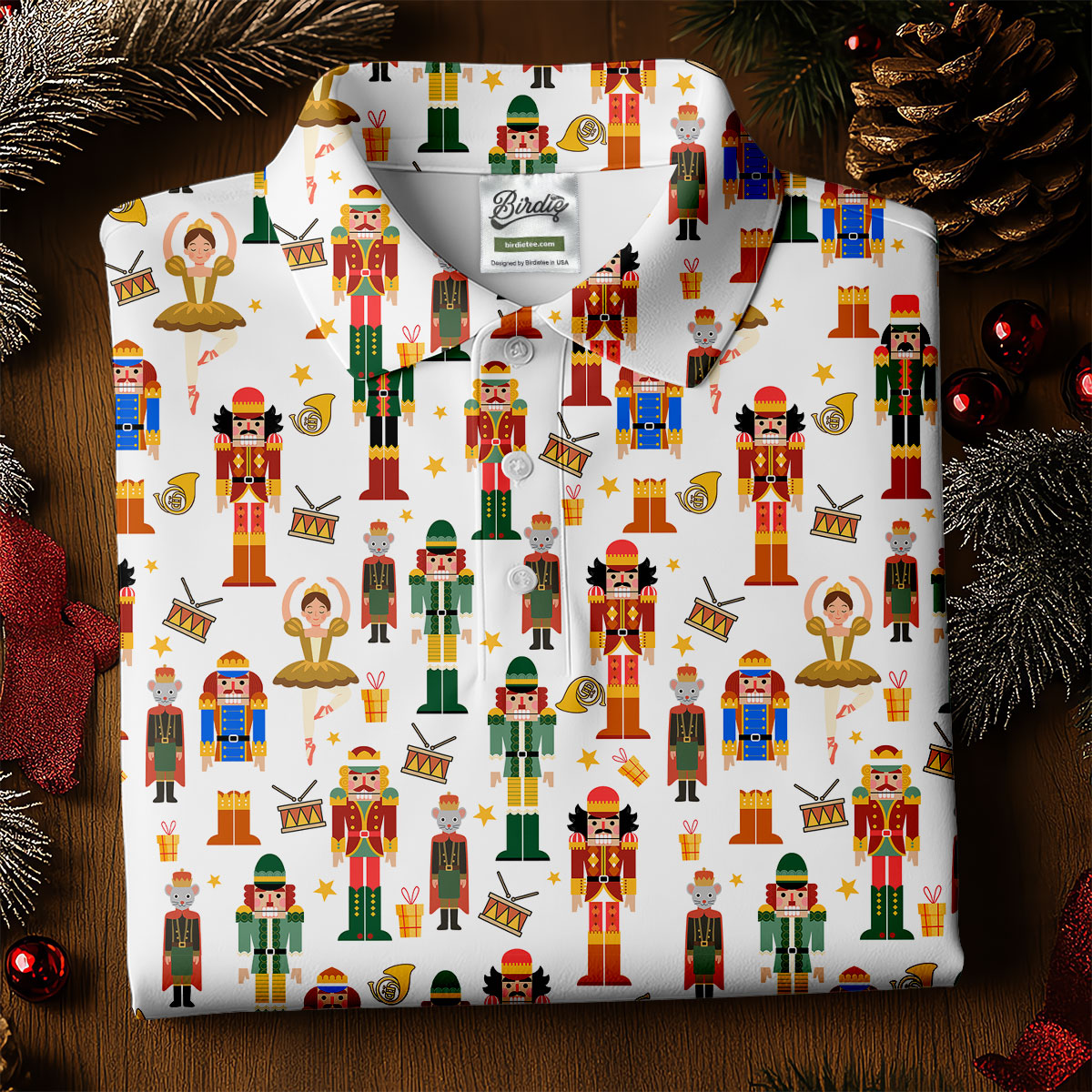Nutcracker Christmas Women's Golf Shirts, Cute Women's Golf Clothes, Christmas Golf Shirt, Golfing Apparel