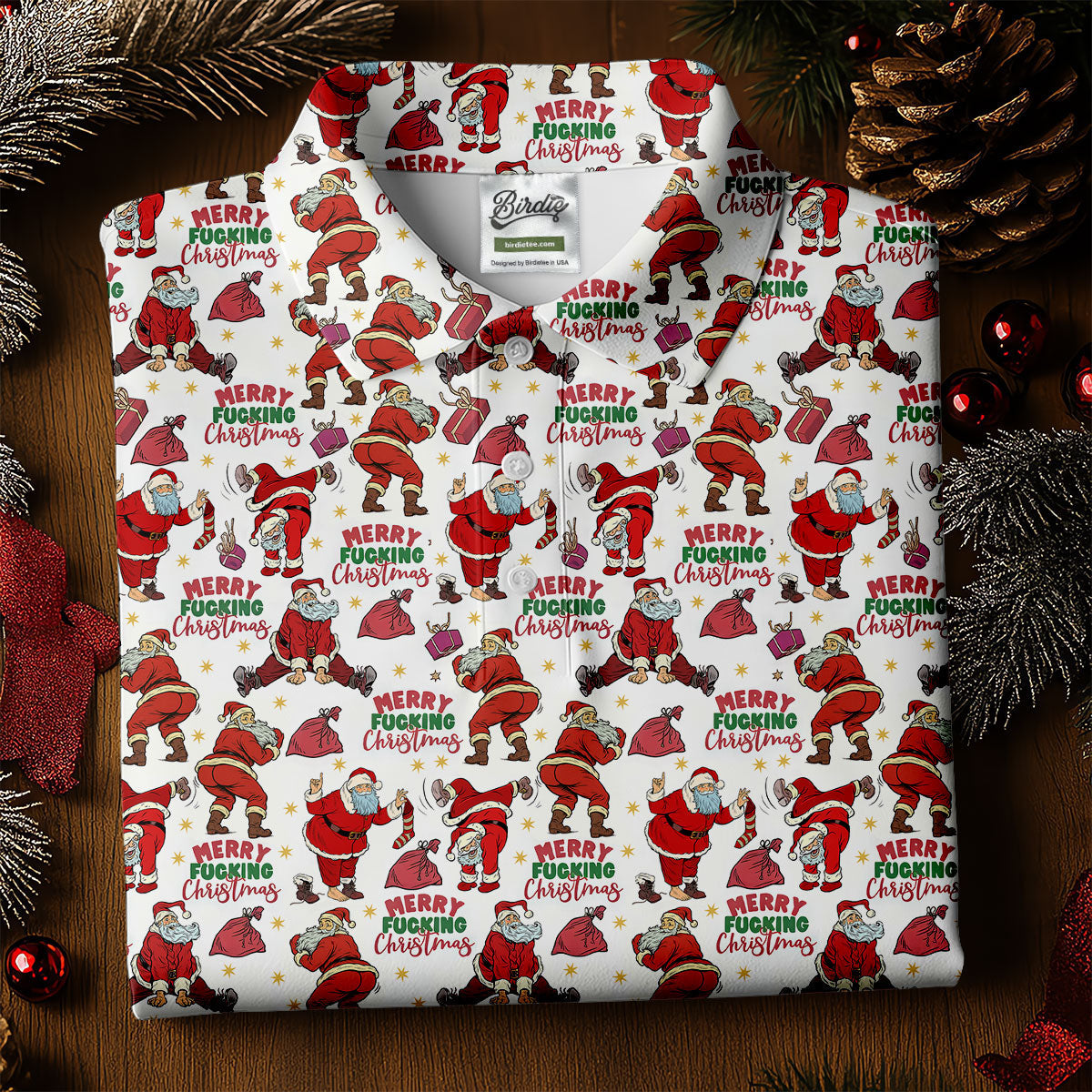 Merry Freaking Christmas Funny Santa Christmas Golf Shirt, Funny Women's Golf Outfits, Golf Gift For Ladies