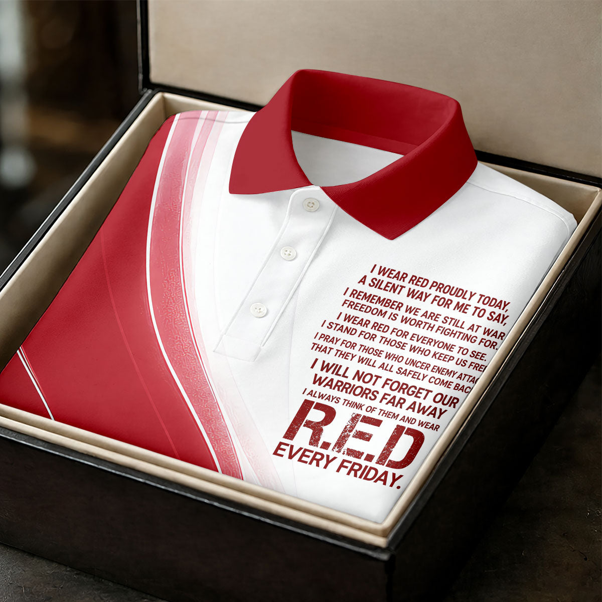 Red Friday Faith Cross Red White Gradient Patriotic Golf Shirt, 250 Years Golf Shirt For Women