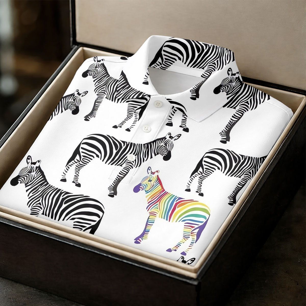 Rainbow Zebra Be Yourself Pride Month Support Golf Tops For Men, LGBT Community Polo Shirts For Men
