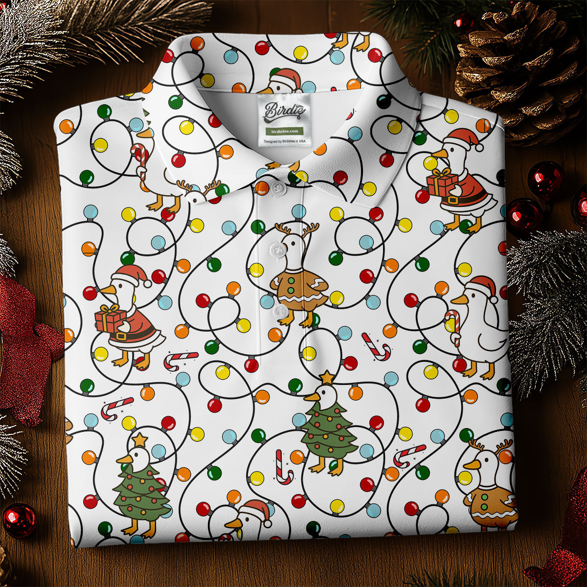 Funny Duck Merry Xmas White Golf Shirts, Christmas Golf Shirt, Golf Gifts For Women, Fun Golf Shirt