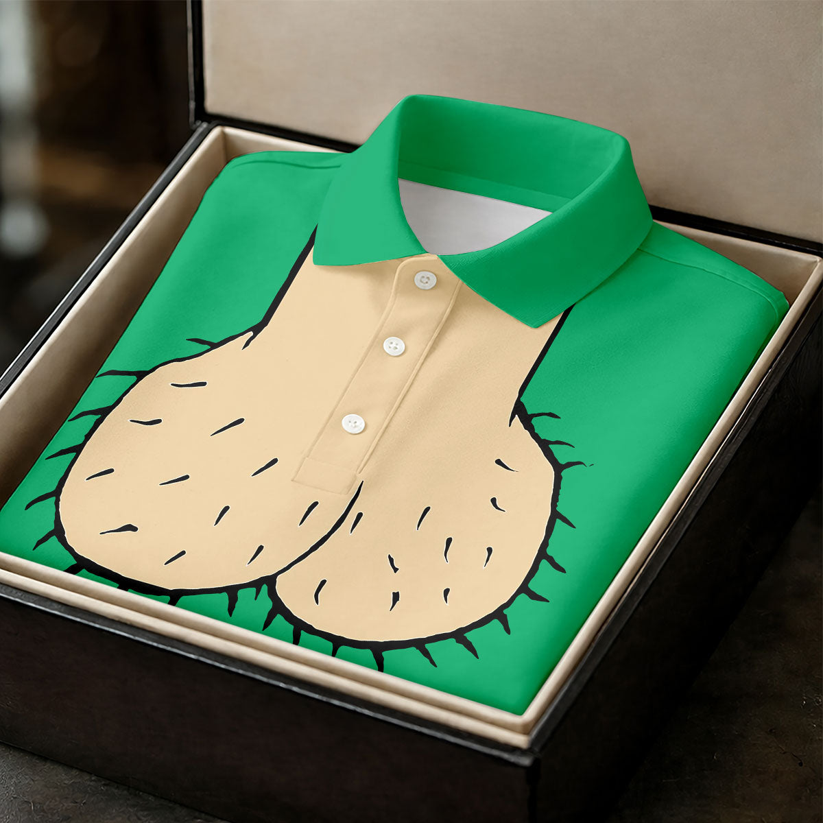 Green Funny Dickhead Faux Chest Golf Shirt, Men's Golf Shirt, Mens Polo Shirts