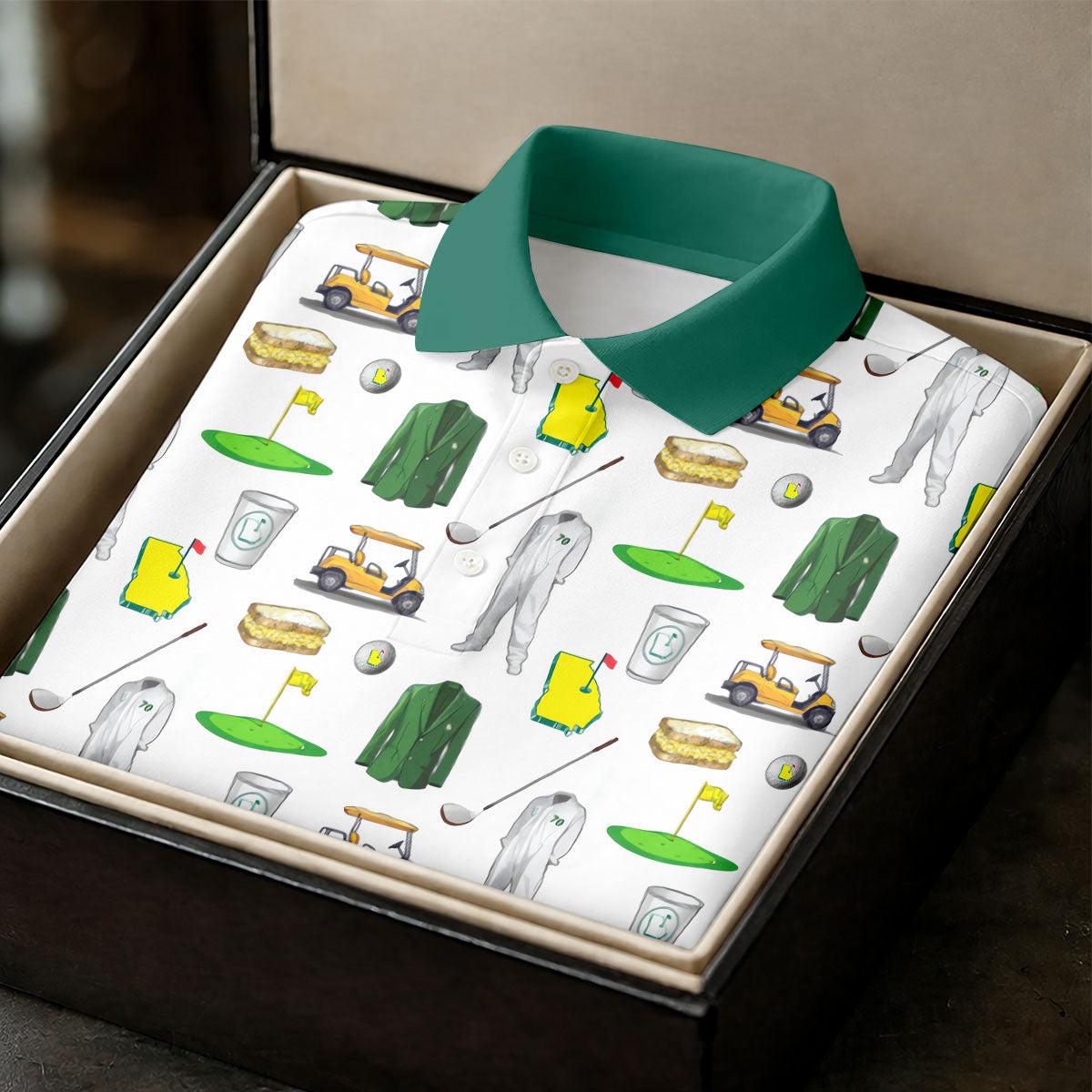 Golf Tournament Augusta Golf Seamless Pattern Performance Golf Shirt, Women Golf Top, Ladies Golf Shirts