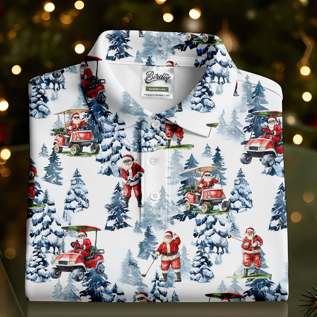 Santa Golfing Women's Golf Tops, Funny Golf Shirts Women, Christmas Golf Shirt, Golf Lover Xmas Gift