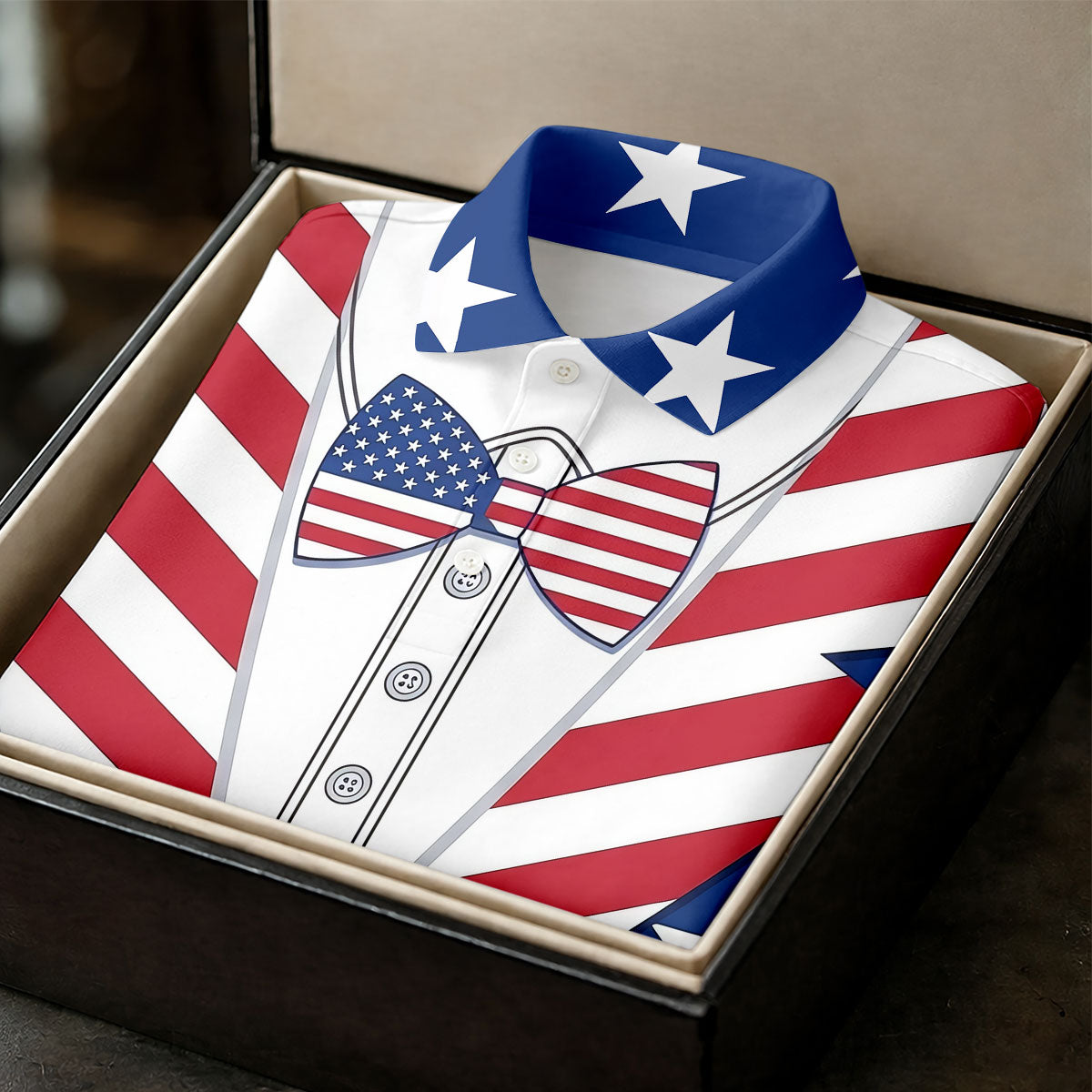 US Flag Costume Patriotic 4th Of July Golf Shirt, 250th Anniversary Polo Shirts For Men