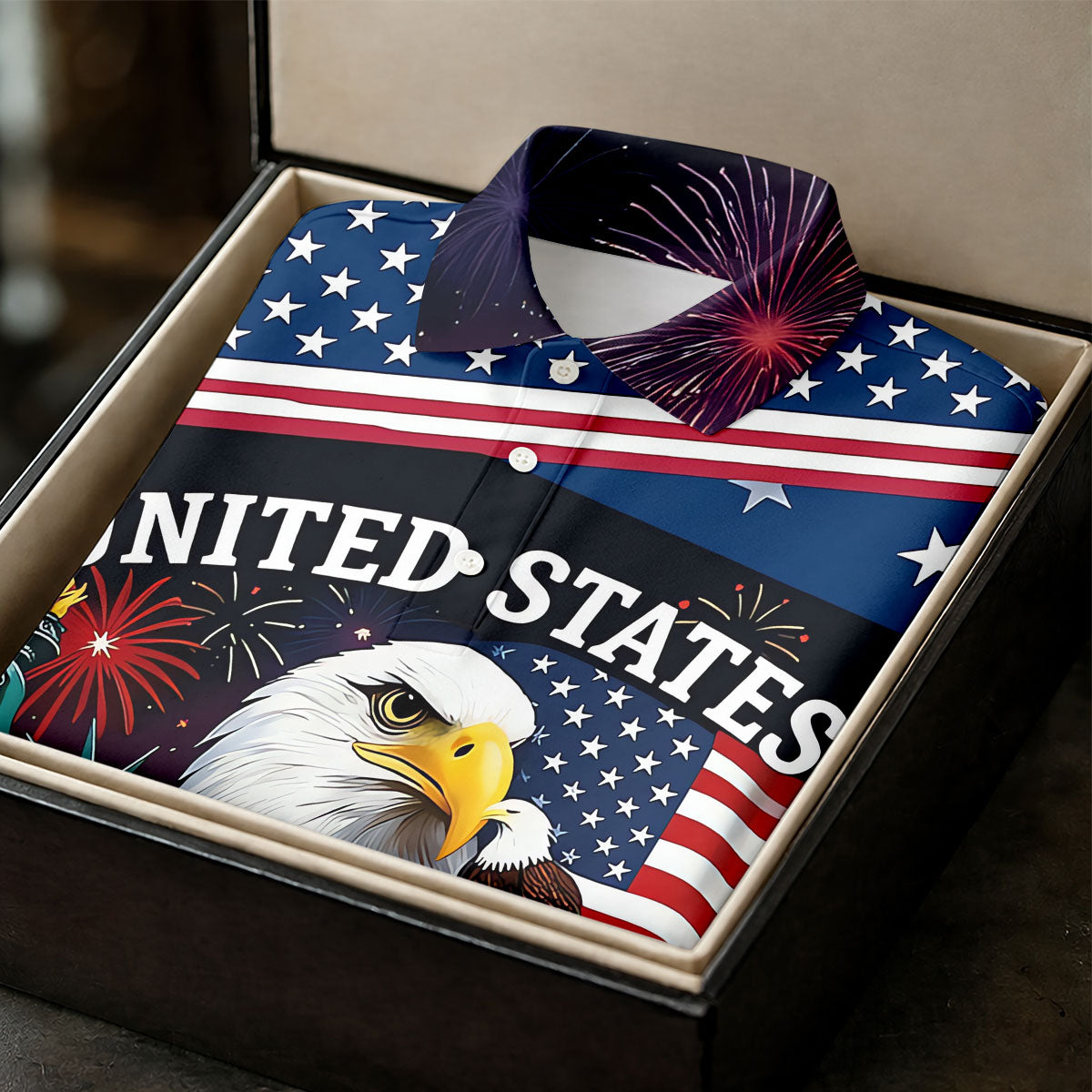 250 Years American Symbols US Flag Golf Shirt, Patriotic 4th Of July Golf Shirts For Men