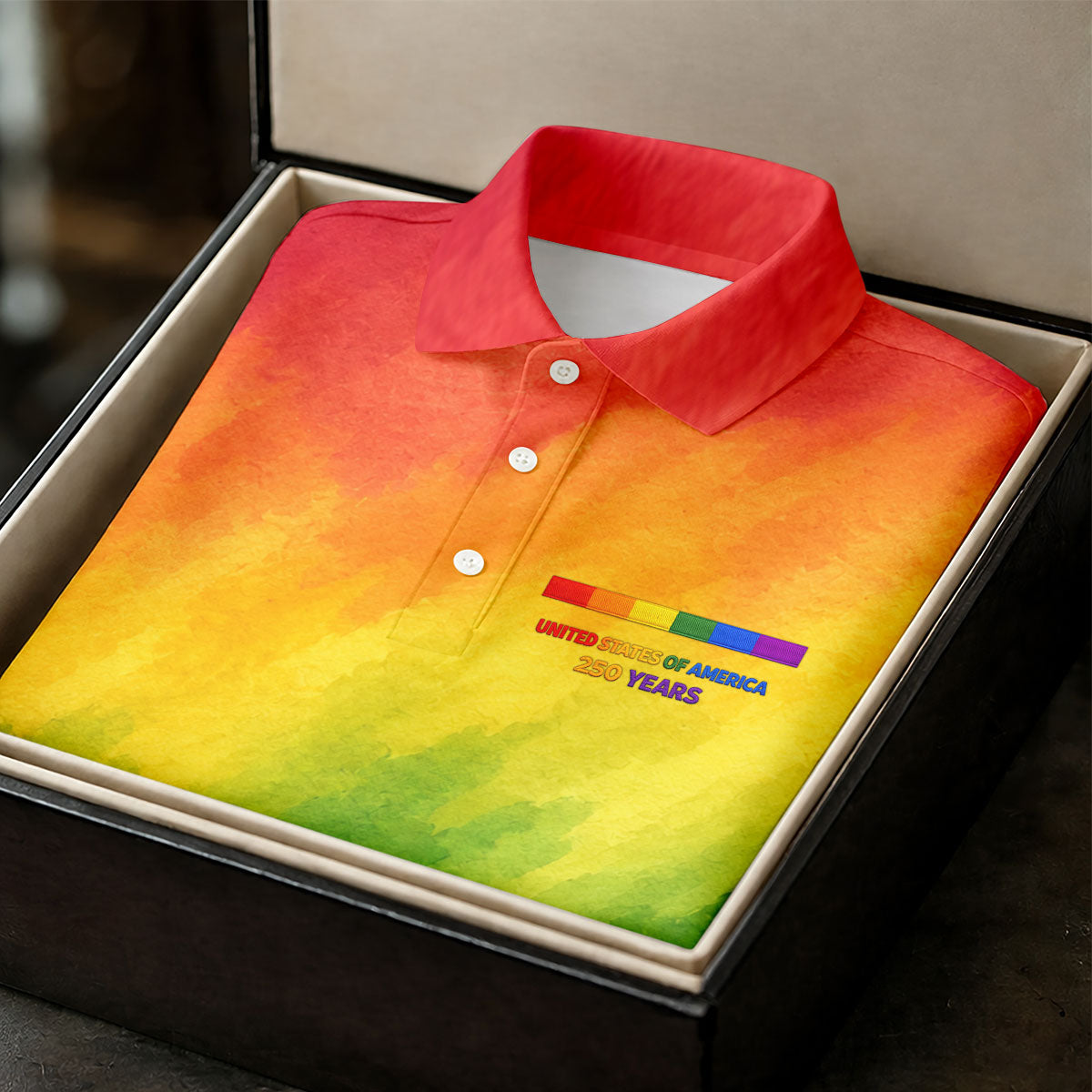 USA 250 Years LGBT Rainbow Women's Golf Tops, LGBT Pride Month Patriotic Golf Shirt