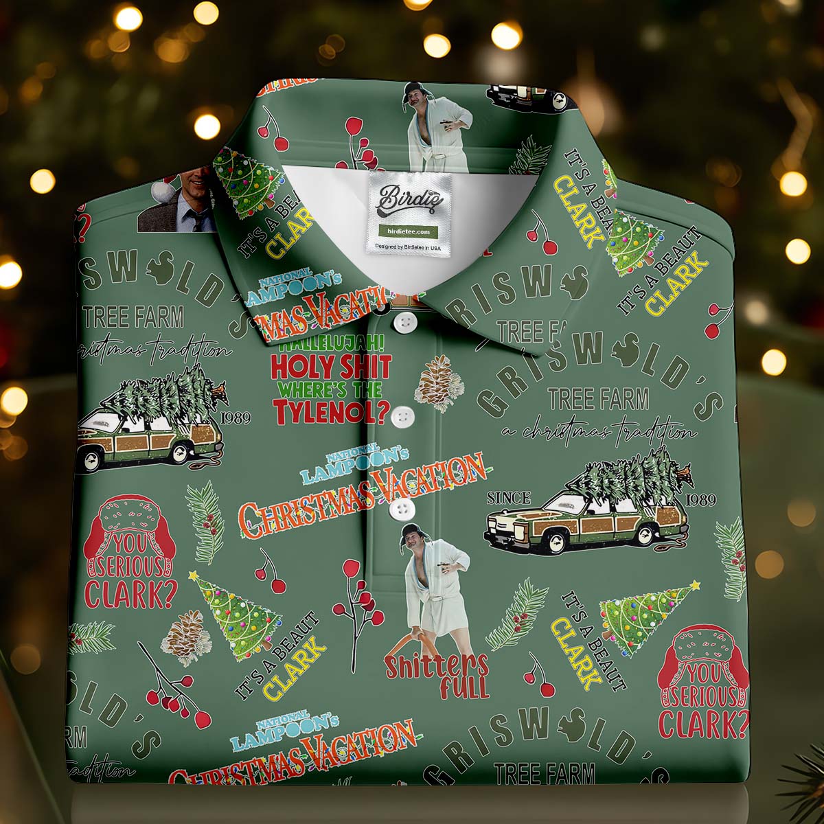 Tree Farm Moss Green Christmas Golf Shirt, Fun Women's Golf Shirts, Ladies Golf Polos
