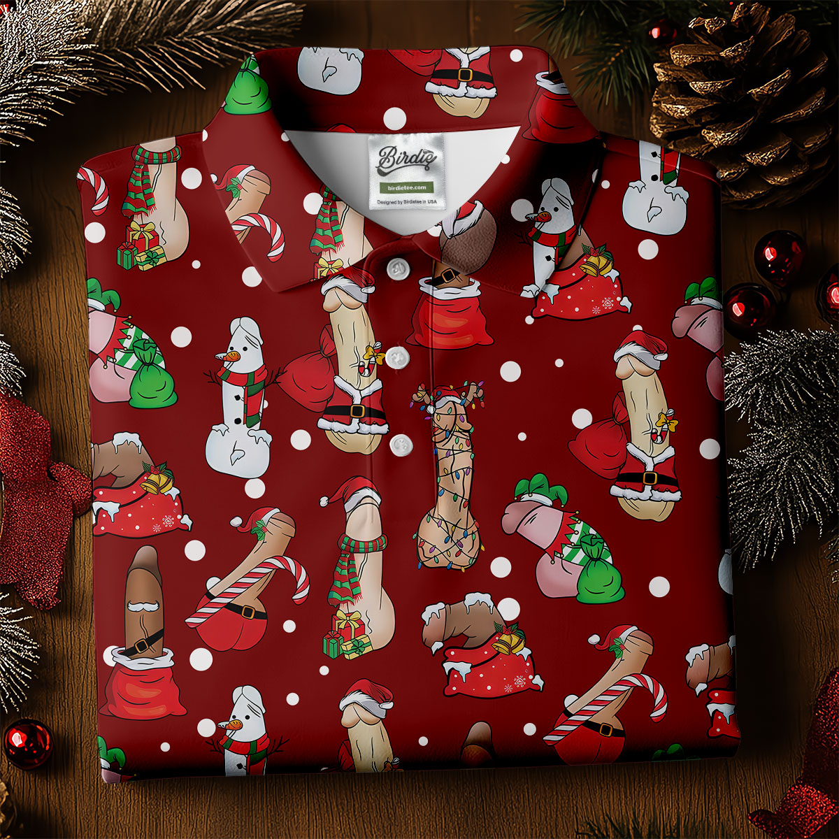 Naughty Santa Hat Christmas Polo Shirt Unique Gift For Golfer, Ladies Golf Shirts, Golf Gifts For Women