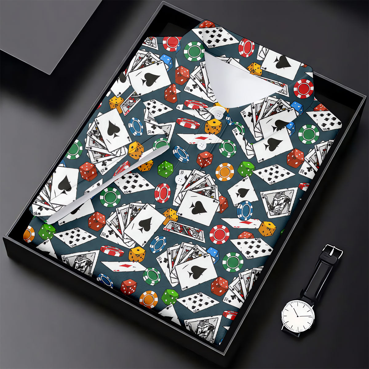 Poker Blackjack Hawaiian Golf Shirt, Playing Card Pattern Women's Golf Tops, Ladies Golf Shirts
