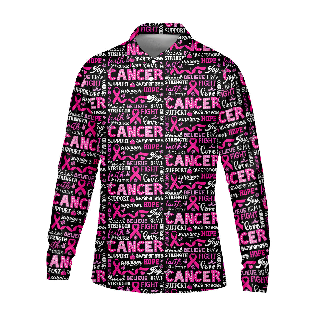 Pink Ribbon Breast Cancer Awareness Shirt, Golf Polo ShirtGolf Shirts For Men, Golfing Apparel