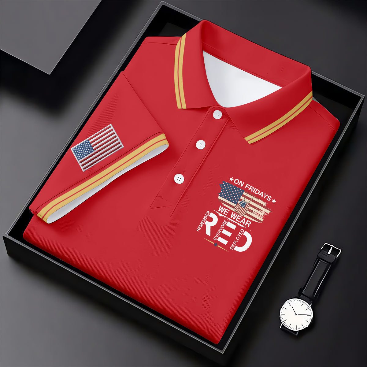 On Friday We Wear Red Patriotic 4th Of July Golf Shirt, 250 Years Women's Golf Tops