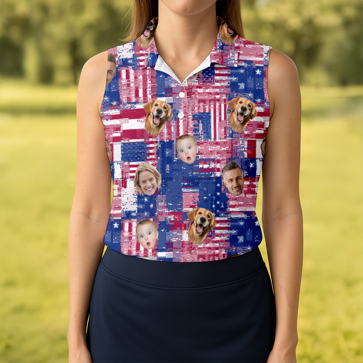 Golf Tops For Women, Family Portrait Golf Shirt, Patriotic Golf Polos, Custom Face Shirt, Personalized Dog Shirts, Long Sleeve Golf Shirts