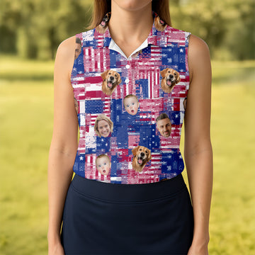 Golf Tops For Women, Family Portrait Golf Shirt, Patriotic Golf Polos, Custom Face Shirt, Personalized Dog Shirts, Long Sleeve Golf Shirts