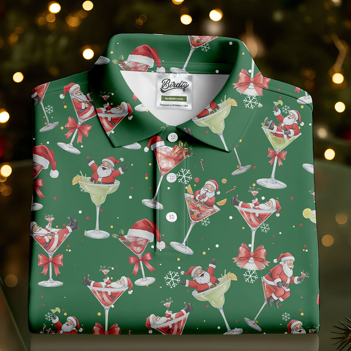Santa Claus Margarita Christmas Shirt Golf Polo Shirt Unique Gift For Golfer, Golf Gifts For Women
