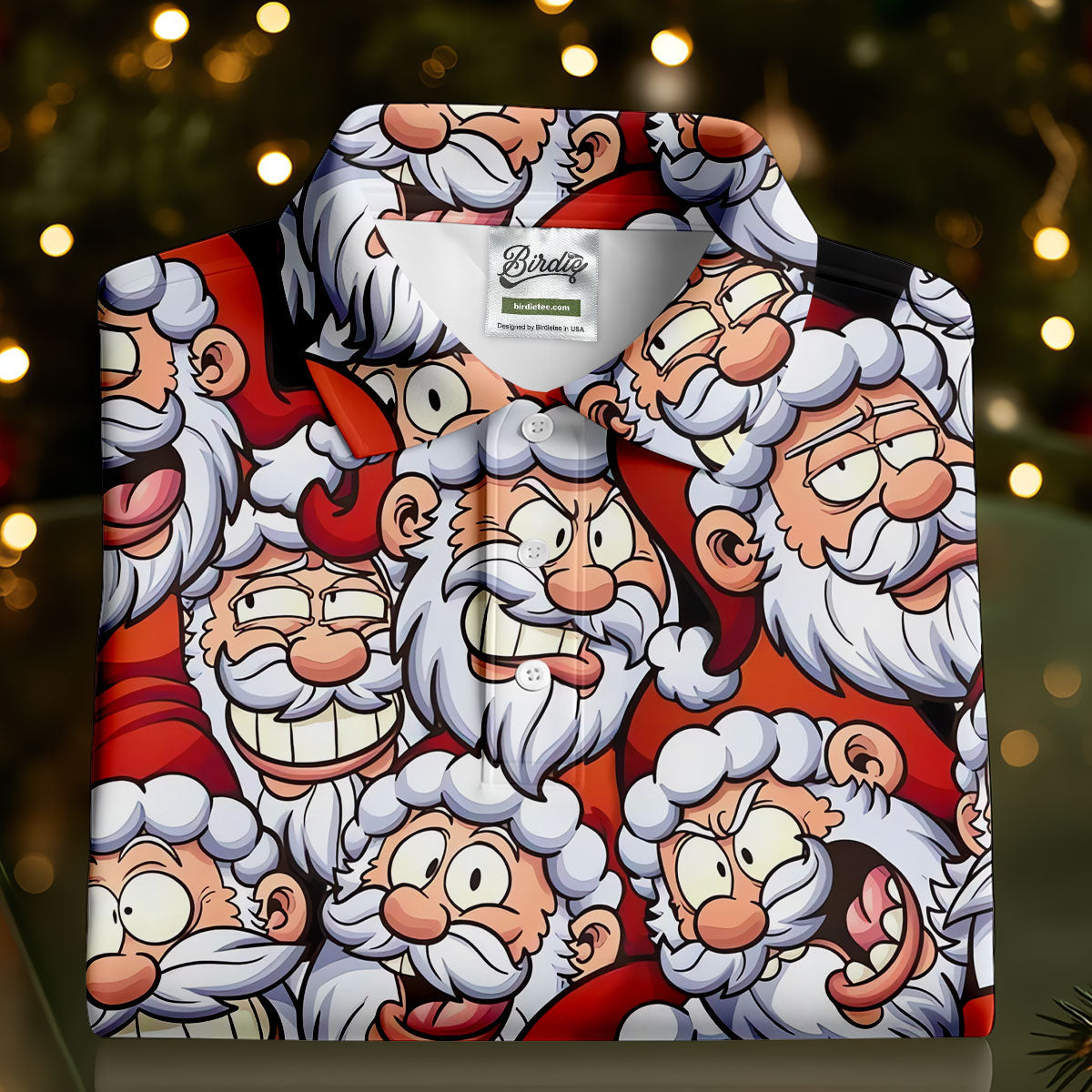 Santa Claus Face Fun Women's Golf Shirts, Cute Golf Outfit, Ladies Golf Shirts, Golfing Apparel