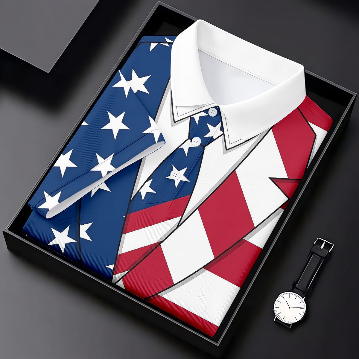 US Flag Tuxedo Costume Patriotic 4th Of July Golf Shirt, 250 Years Polo Shirts For Men