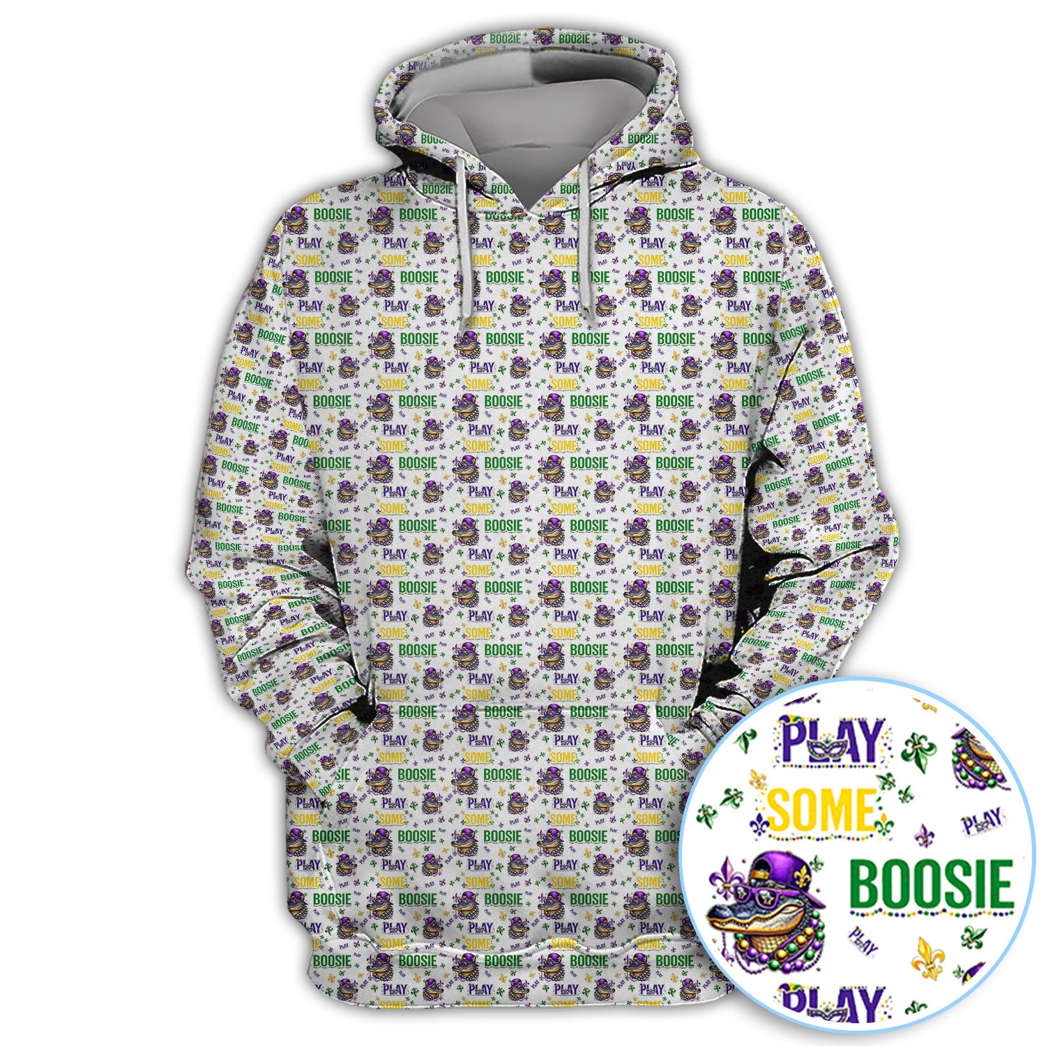 Play Some Boosie Pattern Golf Shirt, Mardi Gras Golf Polos For Golfer, Men Golf Gift