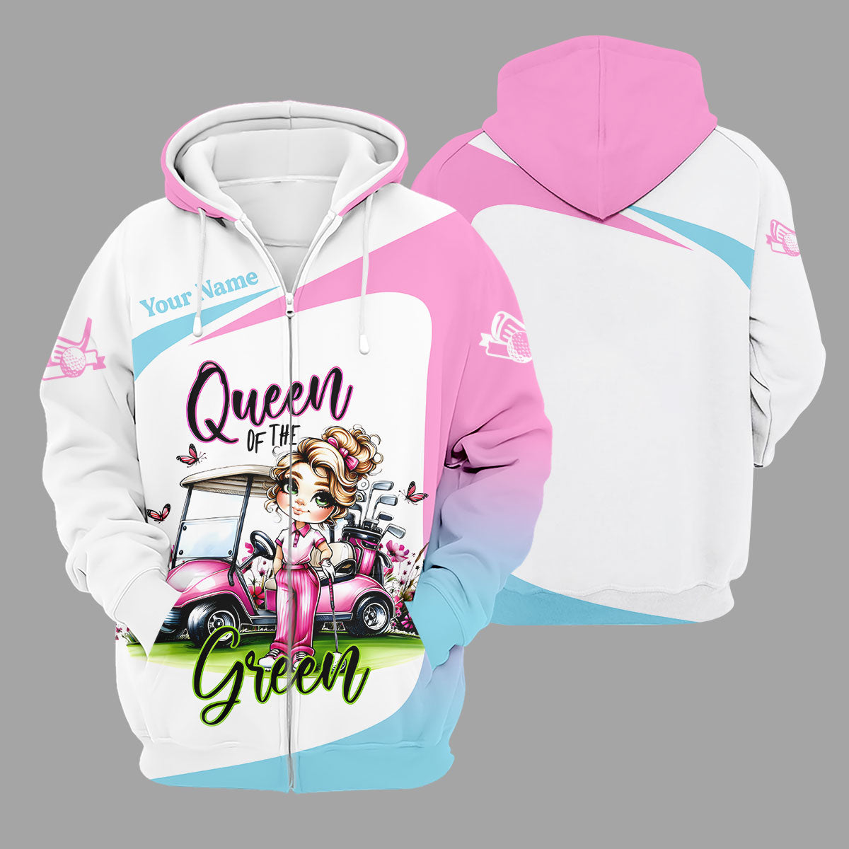 Queen Of The Green Custom Funny Womens Golf Polo ShirtLadies Golf Shirts, Best Golf Shirts