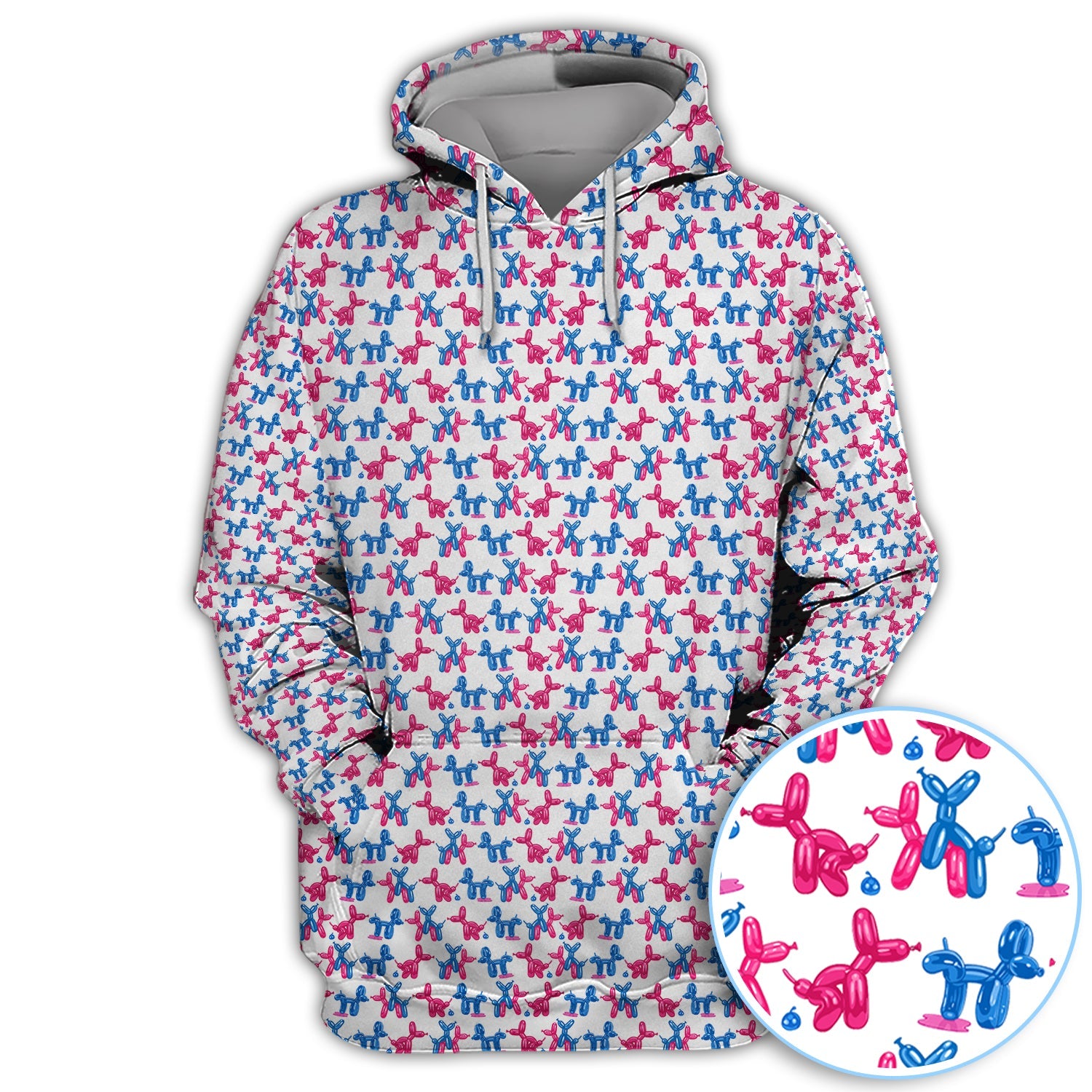 Balloon Dog Pattern Golf Polos, Funny Golf Shirts For Men, Golf Gift For Golfer