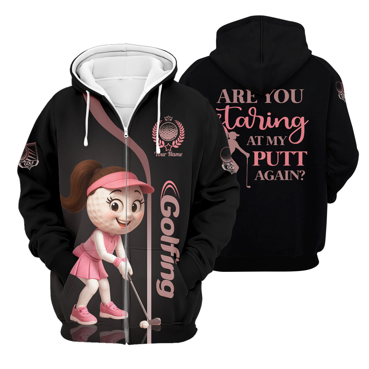 Are You Staring At My Putt Again Custom Womens Golf Polo ShirtLadies Golf Shirts, Womens Golf Clothes