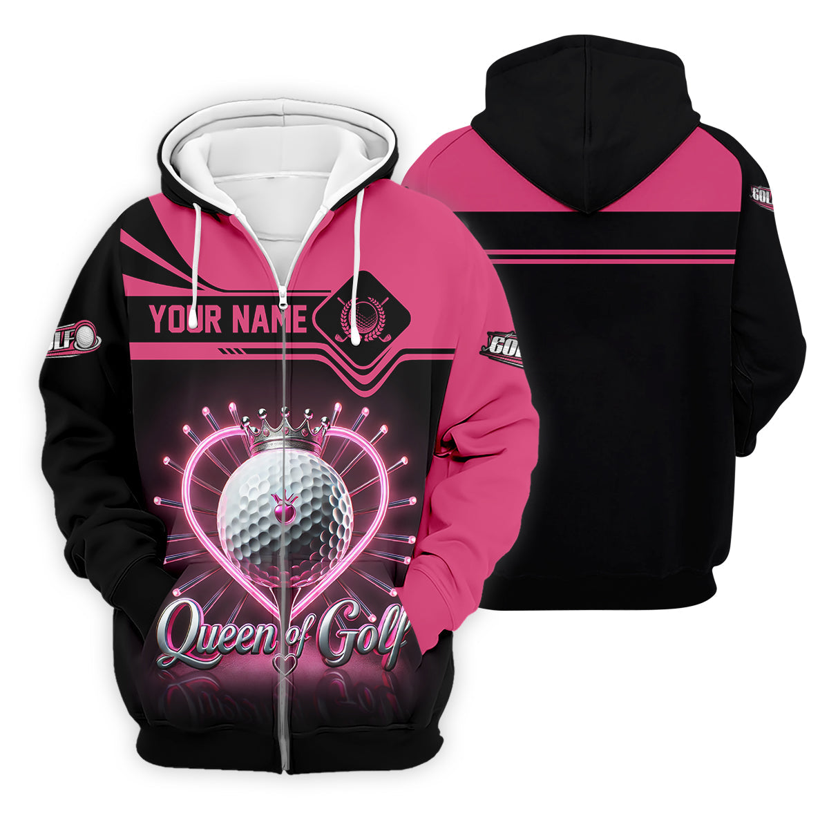 Queen Of Golf Custom Funny Womens Golf Polo ShirtLadies Golf Shirt, Mothers Day Gifts