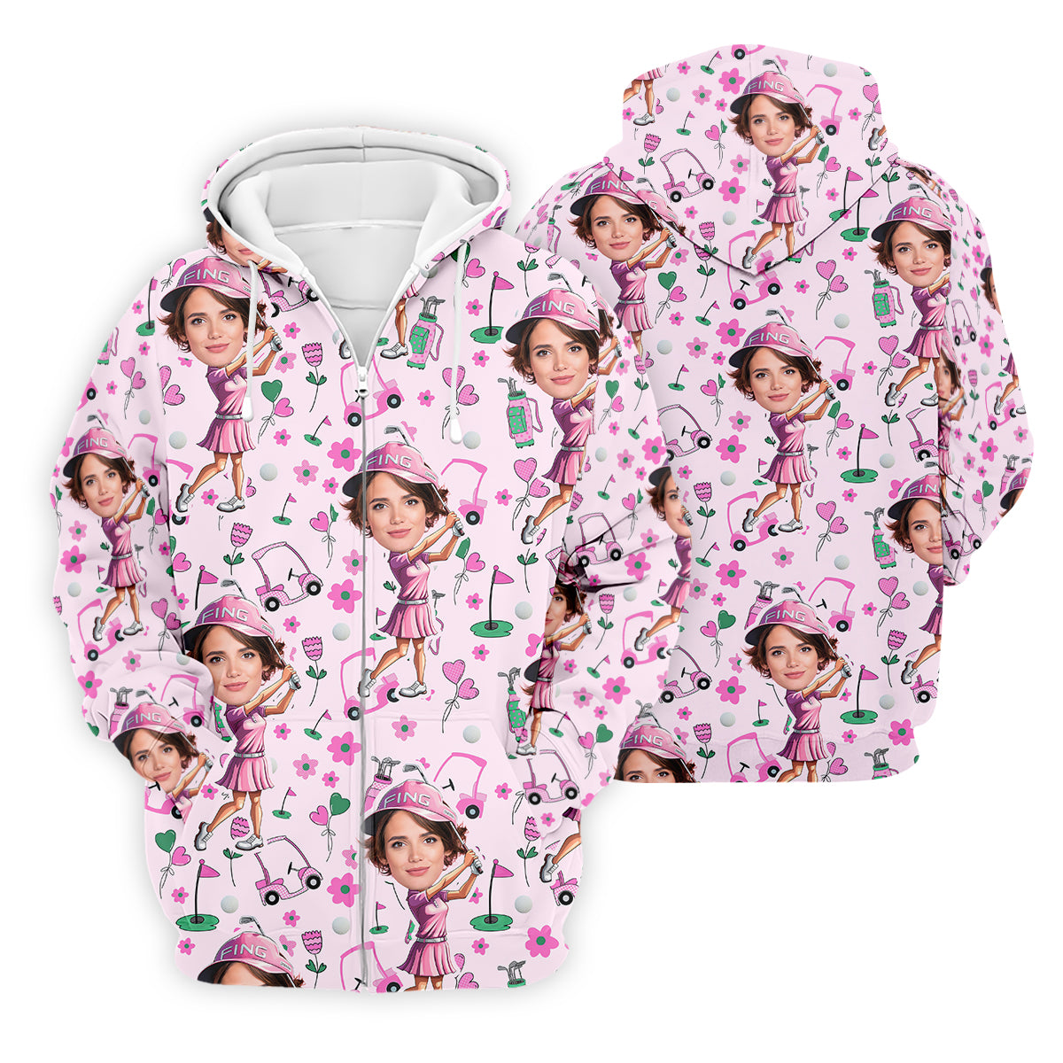 Custom Face Funny Womens Golf Polo ShirtLadies Golf Shirt