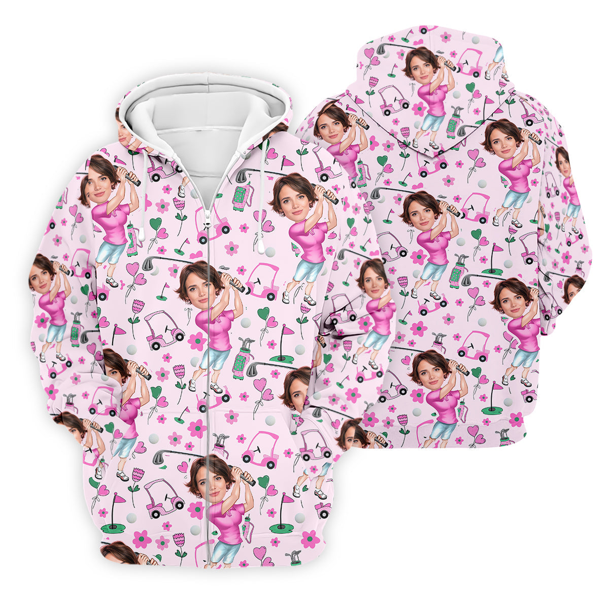 Custom Face Funny Womens Golf Polo ShirtLadies Golf Shirt, Mothers Day Gifts
