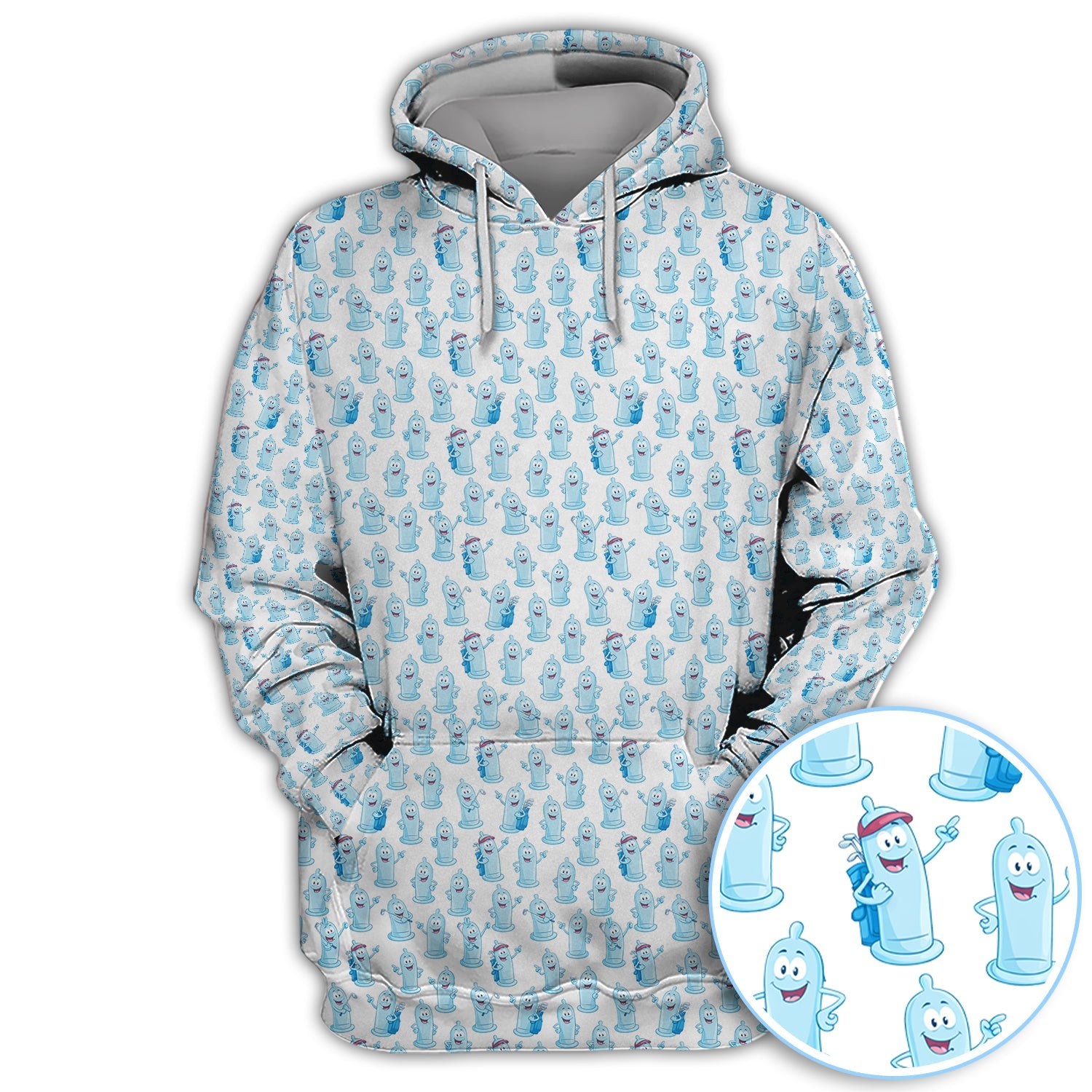 Funny Pattern Golf Polos, Light Blue Golf Shirt For Golfer, Golf Gift For Men