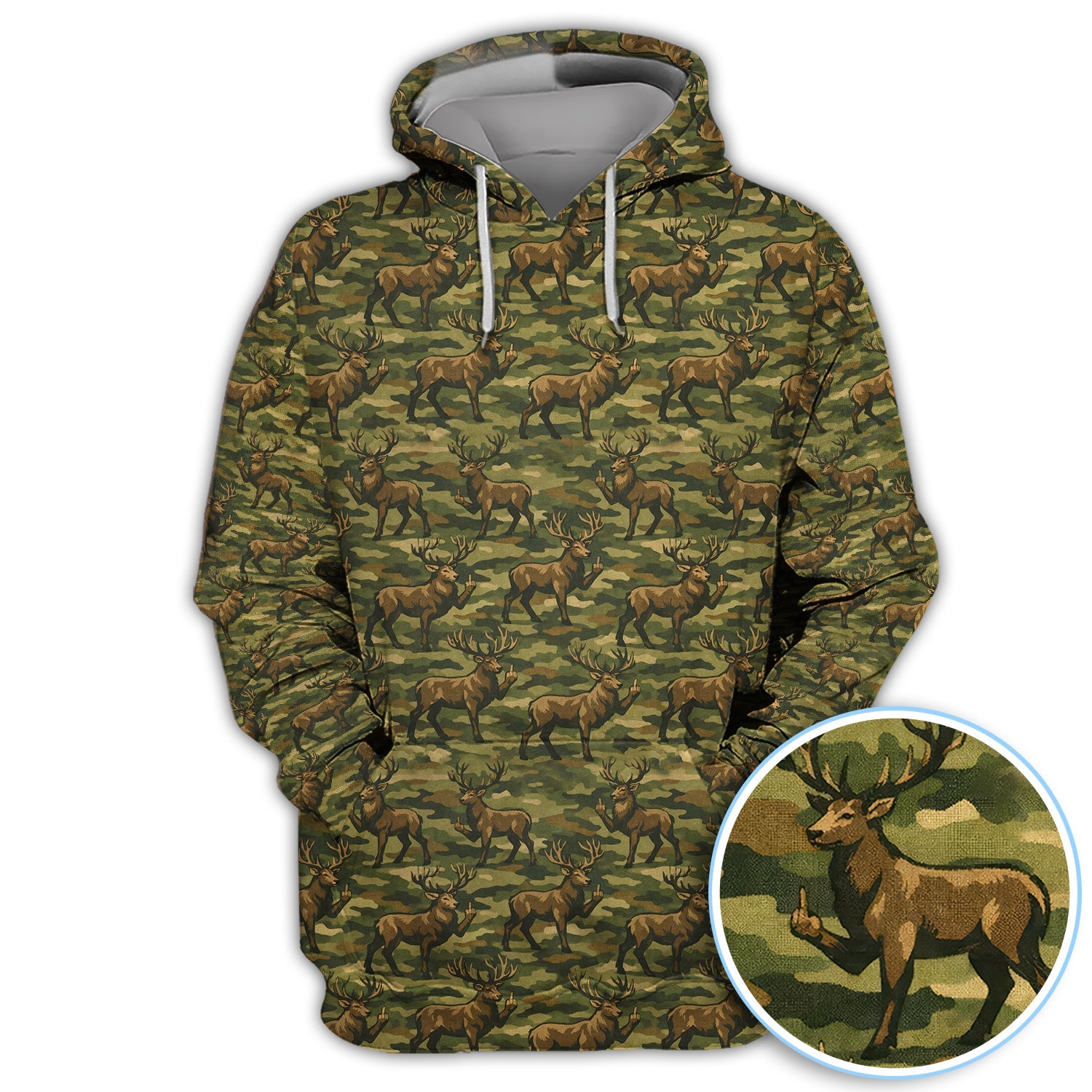 Camo Pattern Golf Polos For Golfer, Funny Deer Golf  Shirt, Men Golf Gift