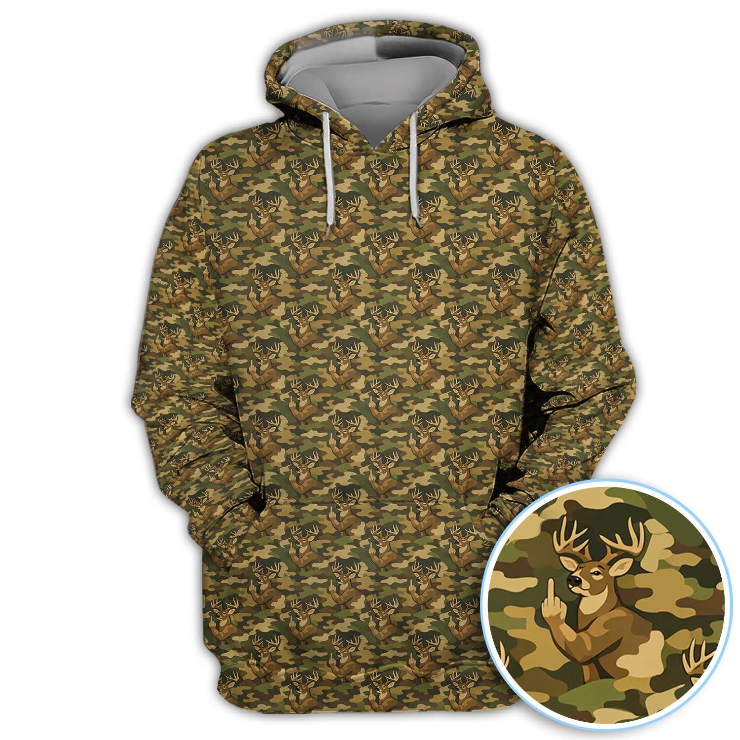 Deer Camo Pattern Golf Shirt, Crazy Golf Polos For Men, Golf Gift For Hunter