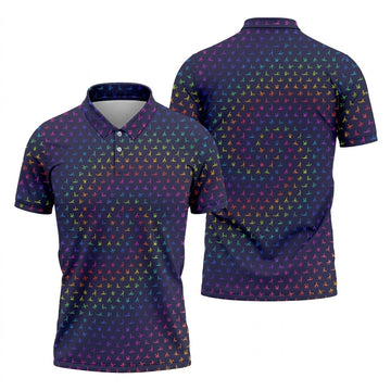 Naughty Position Adult Humor Rainbow Effect Men's Golf Polo Shirts, Golf Gift For Men, Golf Shirts For Men