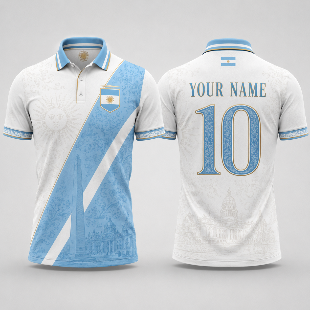 Sol de Mayo V-Neck For Men Football Lover, Argentina National Soccer Fan Gift