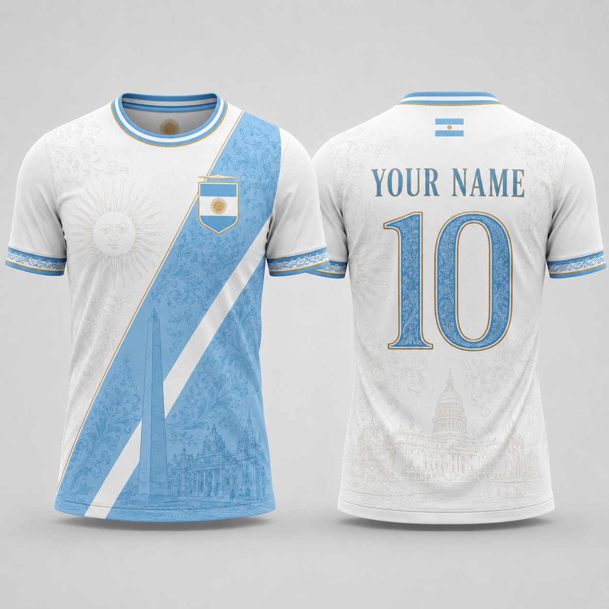 Sol de Mayo V-Neck For Men Football Lover, Argentina National Soccer Fan Gift