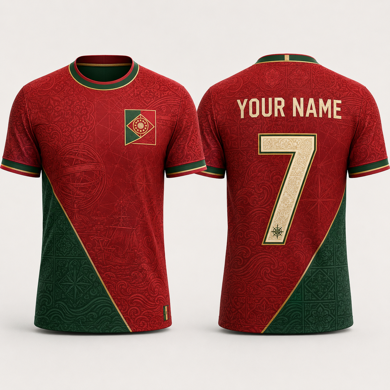 Portuguese Symbol V-Neck For Men Football Lover, Azulejo Tiles Portugal Soccer Fan Gift