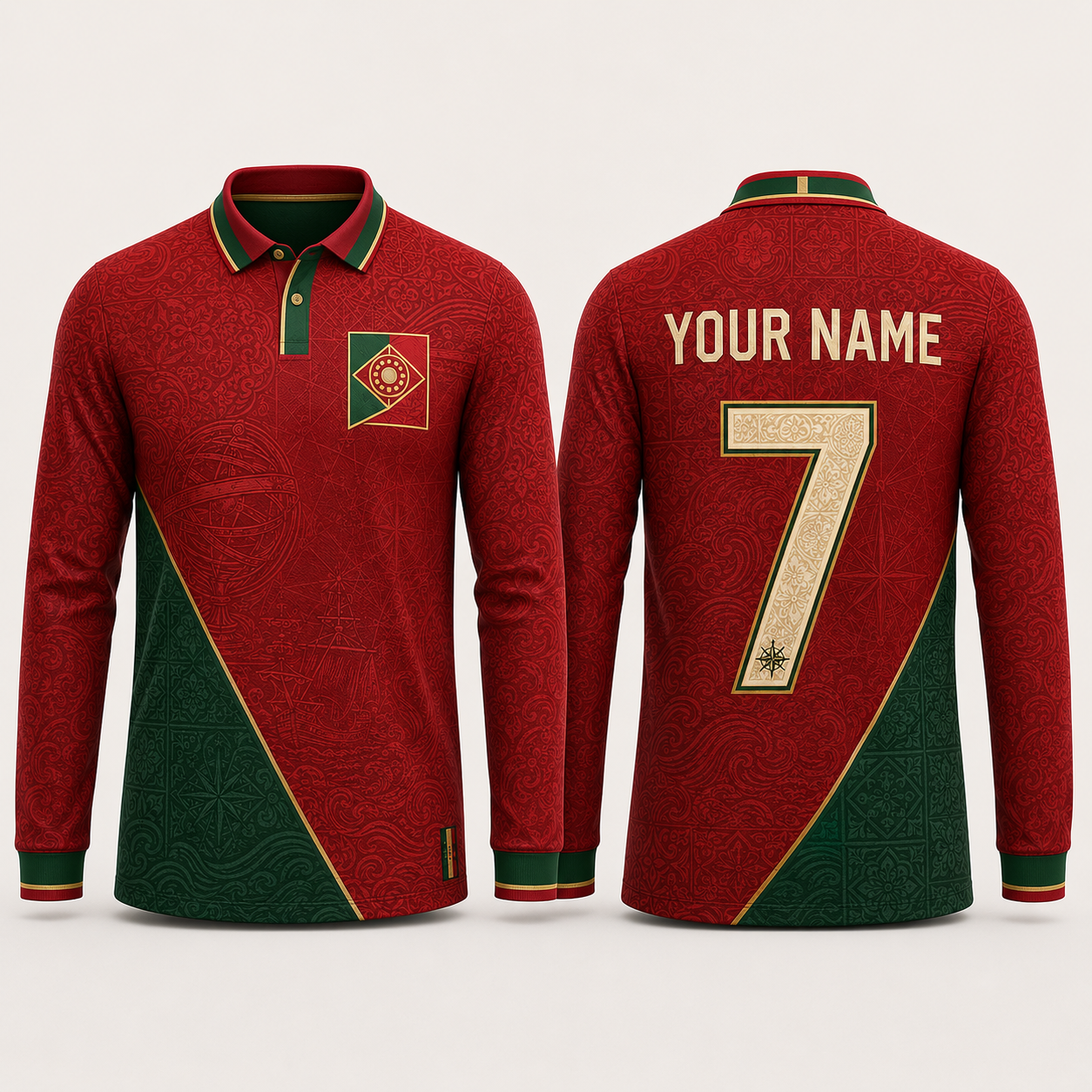 Portuguese Symbol V-Neck For Men Football Lover, Azulejo Tiles Portugal Soccer Fan Gift