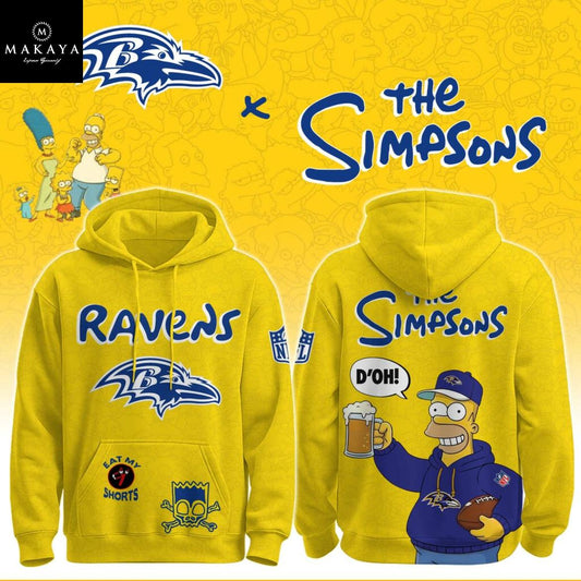 BAL Ravens The Simpsons Football Crossover 2025 Hoodie T-Shirt