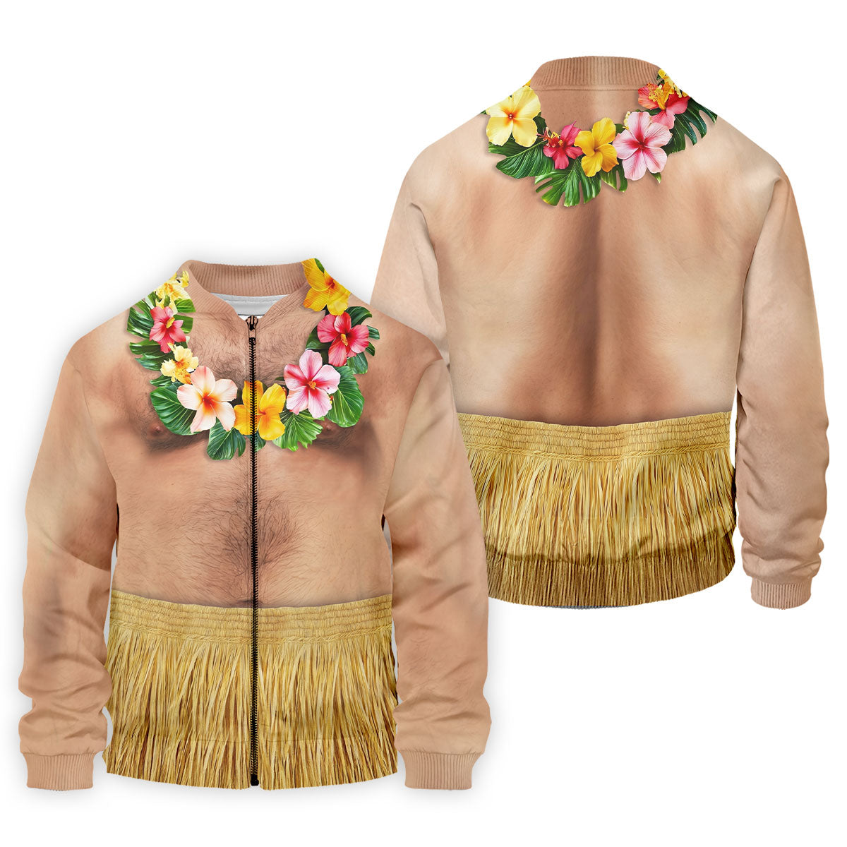 Floral Lei Tropical Theme Party Men's Funny Golf Shirts, Hawaiian Golf Shirt, Polo Shirts For Men