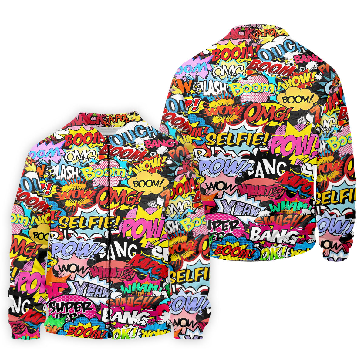 Comic Pop Art Golf Shirt, Retro Speech Bubble Pattern, Polo Shirts For Men